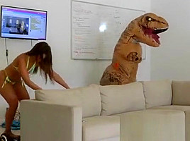 YouPorn - big-ass-latina-teen 18+-chased-by-lesbian-loving-trex-on-a-hoverboard-then-fucked
