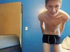 Young boy jerking on cam with friend