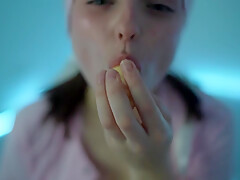 Young nurse and her banana