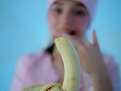 Young nurse and her banana