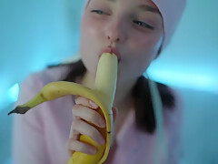 Young nurse and her banana