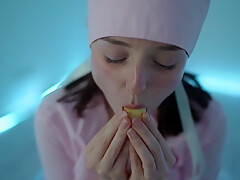 Young nurse and her banana