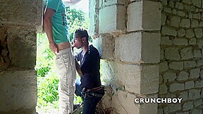 Young straight fucked by ebony in exhib outdoor place - CrunchBoy