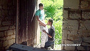 Young straight fucked by ebony in exhib outdoor place - CrunchBoy