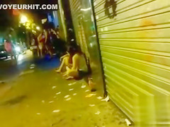 bimbos walk around the town in rather revealing clothes