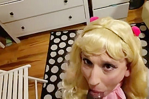 blonde bimbo sissy sucking 2 BBC Step daddies 3 of 3