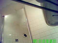 catches chick getting out of shower