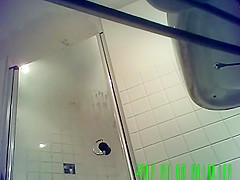 catches chick getting out of shower