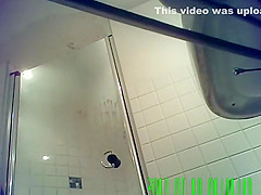 catches chick getting out of shower
