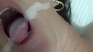 cum special- girlfriend enjoys a load of thick cum on her tongue
