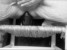 eggplant in ass black and white