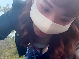 『素人女子大生野外sex』お昼の公園で散歩お花見しながら種付け中出し野外sex！彼女調教/素人カップル/歳の差/美少女/スタイル抜群/色白美乳/リアルハメ撮り/english Subtitles