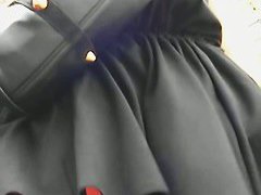 gets up the skirt of a delicious blonde
