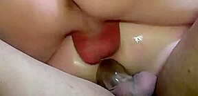 saggy tits mature threesome and DP
