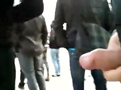 straight guy cumshot in public
