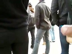 straight guy cumshot in public