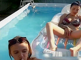 teen 18+ Milf And Dude On Outdoor Pool Sex