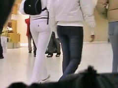 teen 18+ babe with perfect ass in tight white jeans