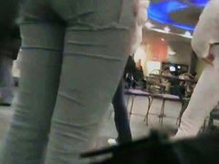 teen 18+ babe with perfect ass in tight white jeans