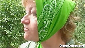 teen 18+ banged in the woods by oldie cock