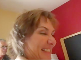 two horny grannies share one young stiff cock