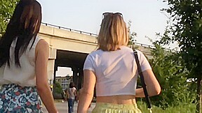 video with hot-ass chick walking on the street