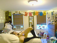 your girlfriend orgasms with vibrator while you watch through pet cam