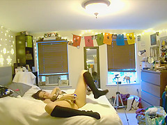 your girlfriend orgasms with vibrator while you watch through pet cam