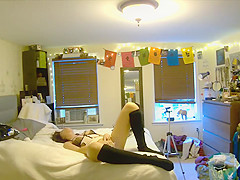your girlfriend orgasms with vibrator while you watch through pet cam