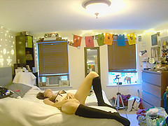 your girlfriend orgasms with vibrator while you watch through pet cam