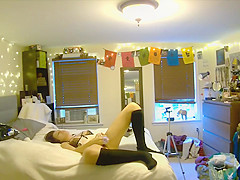 your girlfriend orgasms with vibrator while you watch through pet cam