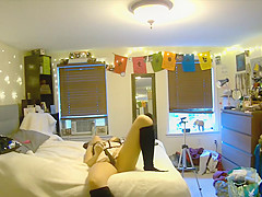 your girlfriend orgasms with vibrator while you watch through pet cam
