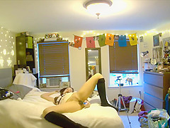your girlfriend orgasms with vibrator while you watch through pet cam