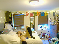 your girlfriend orgasms with vibrator while you watch through pet cam
