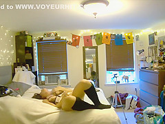 your girlfriend orgasms with vibrator while you watch through pet cam